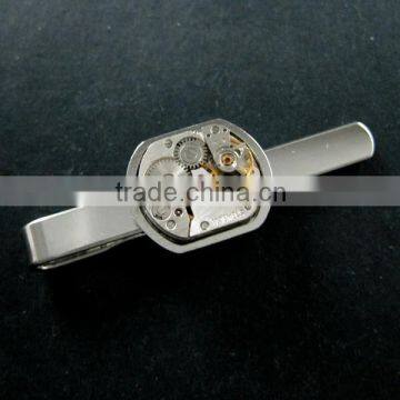 15x18mm Vintage Style Steam Punk Watch Movement Core Rhodium,metal Gun Black Fashion Tie Clip Bar 6830003 photo-5