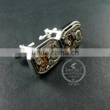 14x19mm Vintage Style Steam Punk Watch Movement Rhodium Fashion Cuff Link 6600035 photo-2