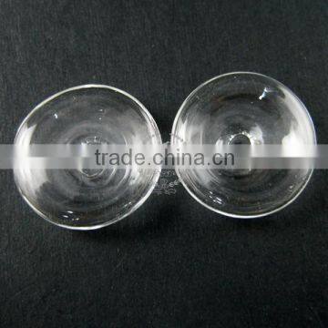 21mm transparent round flat surface glass dome cabochon with 3mm hole DIY jewelry supplies 3070066