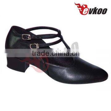 2015 zapatos de mujer Black Genuine Leather Sole dance shoes women ladies low heels ballroom dance shoes dancing modern 4706301