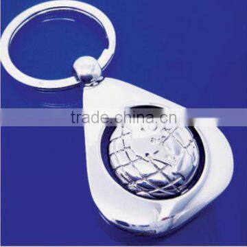 Custom round earth soft pvc double sides keyring keychains