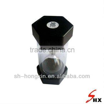 home decoration versatile hexagon black 30 minutes sand timer