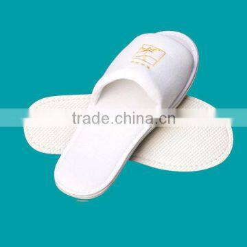 High quality New design cotton velour open toe hotel slipper