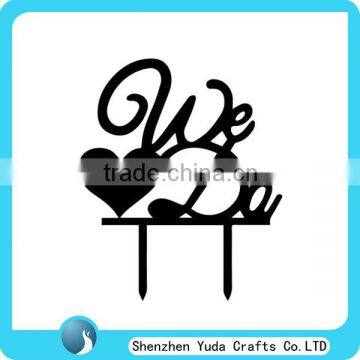 "We Do" Bride & Groom Party Favors Decor Acrylic Wedding Cake Topper