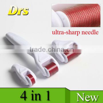 Hot products titanium needles 4 in 1 derma roller for hair loss treatment