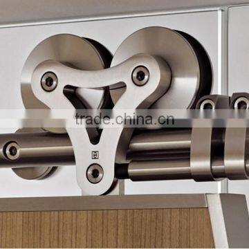 American Sliding Double-end Barn Door Hardware Steelless Hanger Roller Price photo-2