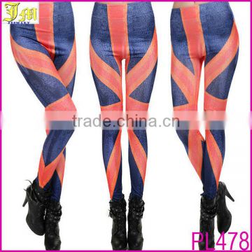 Mature Women Hot Sexy Flag Printed Leggings Wholesale In UK