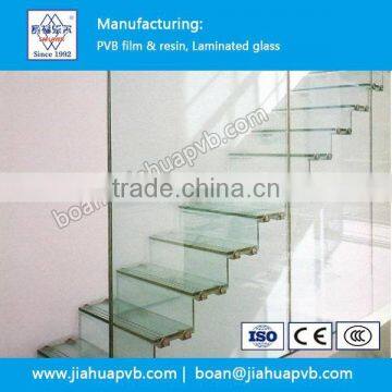 Clear Laminated safety glass for staircases