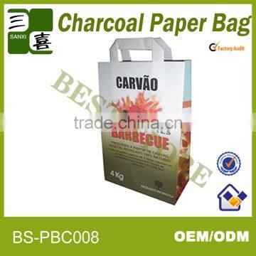 2013 newest four color printing BBQ 10KG double layer barbecue charcoal packaging bag/carbon bag/paper bag for coal