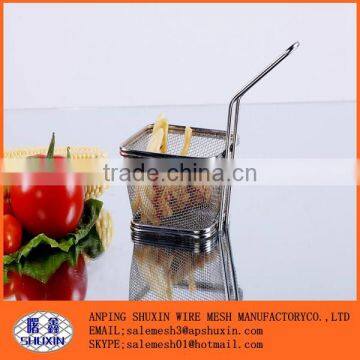 Mini deep fryer basket/stainless steel basket/Chips basket for Fast food shop