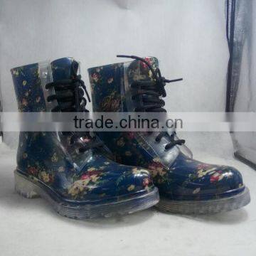 Womens Fashion Waterproof PVC Martens Boots