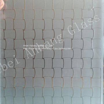 interior decor acid etched glass/ frosted glass with acid etched designs