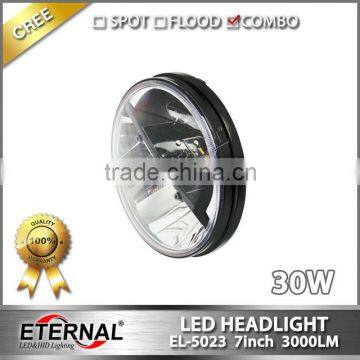 7in Round Off-road Truck SUV Cars 4x4 Vehicles High Power 30W Dual Sealed Beam LED Headlight photo-3