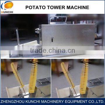 Stainless Steel High Efficiency Potato Tower Slicer/Manual And Electric Potato Tower Slicing Machine