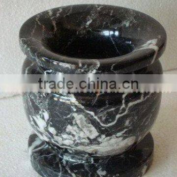 NATURAL BLACK ZEBRA MARBLE FLOWER VASES photo-2