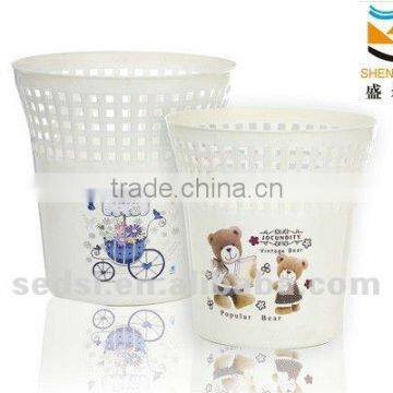 beautiful plastic trash bins with net, kitchen wastbin, basket