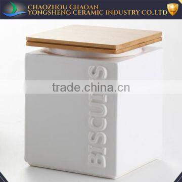 White Ceramic Vacuum Seal Box Kitchen Food Canisters photo-2