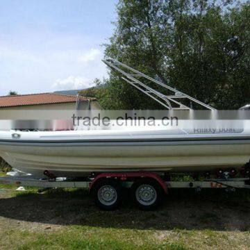 CE Certificated 25ft Fiberglass Hull Inflatable Yacht photo-5