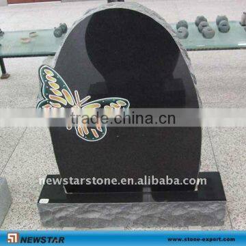 Absoutely Black granite tombstone