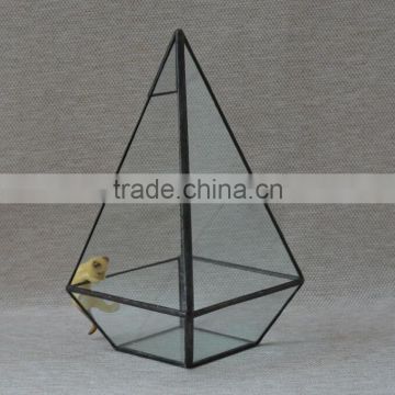 Indoor decor clear plant container hanging geometric glass terrarium