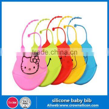 Wholesale cheap waterproof food grade 100%silicone rubber baby bibs