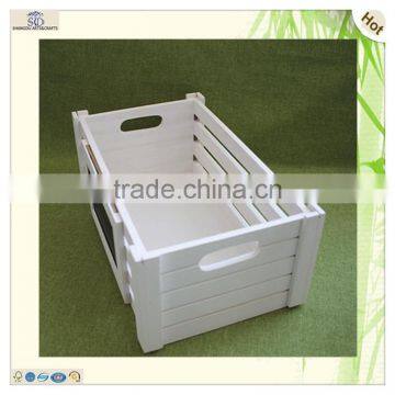 Free Sample Handle White Colored Wooden Wine Crates photo-2