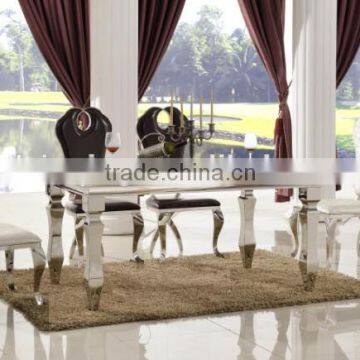 TH376 Modern Steel Frame Marble Dining Table photo-4