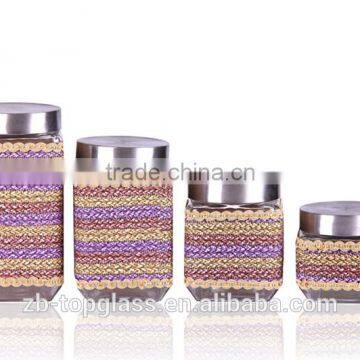 zibo square glass jars for sugar coffee tea pasta