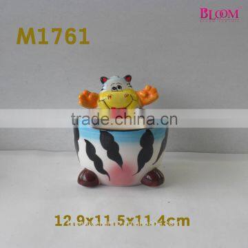 custom printing footed ceramic animal bowl