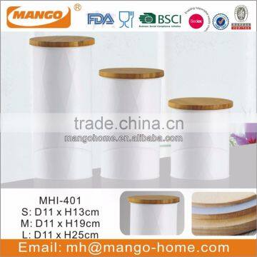 Wooden Lid Colorful Coating Metal Ripples Canister Sets photo-5