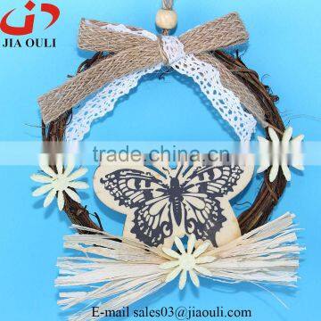 Cheap Easter Decorations Hanger Butterfly Rattan Wreath photo-2