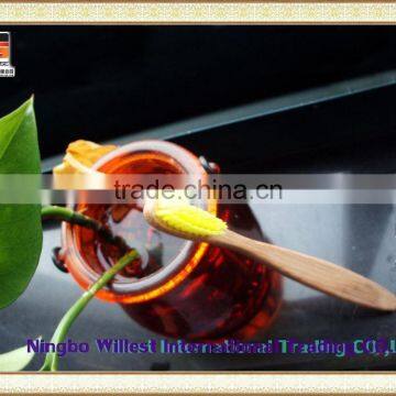 Yellow Color Bristle Thin Bamboo Handle Adult Personalized Toothbrush photo-3