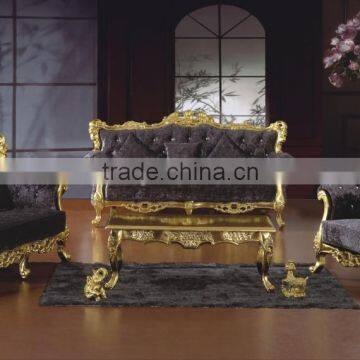 BISINI Luxury Gold-foil Sectional Living Room Fabric Sofa Set, Hotel Sofa Set, Club Sofa Set