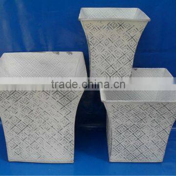 Iron Planter White Zinc Antique Garden