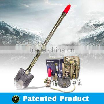 Survival Utility Tool Multi-purpose Outdoor Tool Aluminum Alloy Spade Shovel DJSV-IV II Wooden Shovel