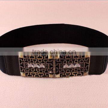 Wholesale Hollowed Pattern Alloy Buckle Elastic Women Lady Waist Belt photo-3