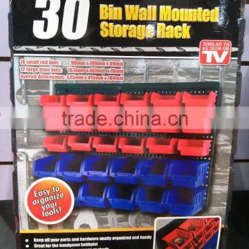 Storage Rack Organizer Tool Holder Wall Mounted Bin Garage Tools Box Screw Shop photo-3