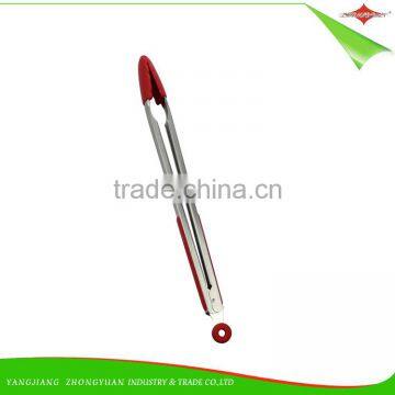 ZY-H2025 Stainless Steel Handle 14-inch Silicone Food Tong With Scalloped Heads photo-4