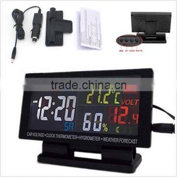 NEW Hygrometer Weather Forecast LCD Multi-use Digital Car Clock Thermometer