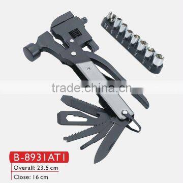 Black transform multi functioanl hatchet wrench hammer spanner screwdriver tool small hammer mill types B-8931AT1