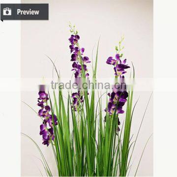 120 / 150 / 180 cm Nearly Nature Synthetic Grass Potted Onion Grass With Dendrobium Flowers Artificial Pots Plant for Decoration photo-2