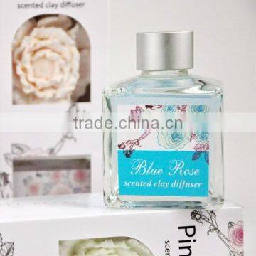 Wholesale luxury Square 100ml Scented ceramic flower Diffuser, Aroma reed Diffusers gift set