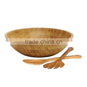 Aonong Eco-friendly Bamboo Salad Bowl with Salad Servers