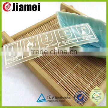 Machine made PVC patch transparent rubber label for uniform