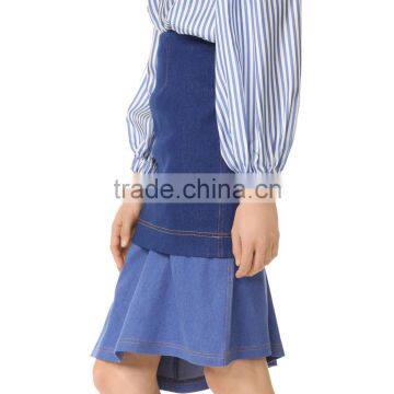 Latest Fashion Vintage Denim Pattern Lady Short Jean Skirt Design Picture photo-2