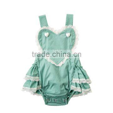 Baby jumpsuit Summer new design cute baby comfortable love heart romper boutique infant and toddler ruffle jumpsuit