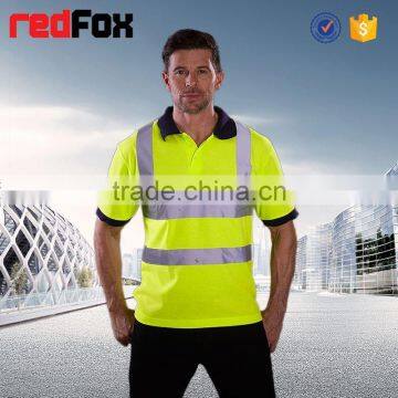 Jersey T-shirt With Collar Colored Reflective Safety T-shirt for Running Top Quality Safety T-shirt photo-5