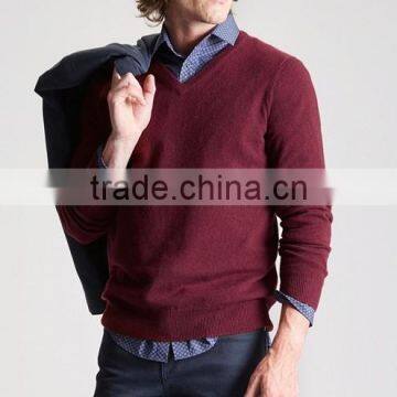 High Quality Men's V-neck Cashmere Sweater (BKNM13) photo-3