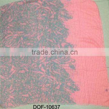 Fashion high quality 100%polyester printing rose new scarf STOCK!