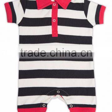 Organic Cotton Short Sleeve Polo Collared Half Romper